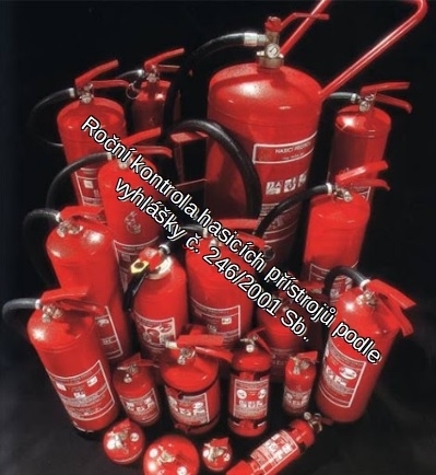 Roční kontrola hasicích přístrojů dle vyhlášky č. 246/2001 Sb.
